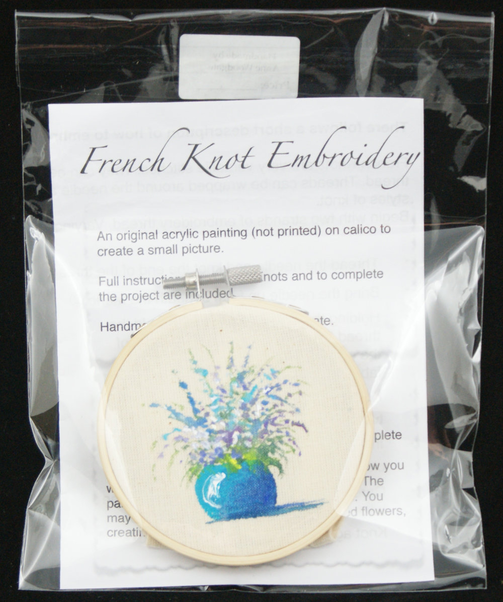 French knot embroidery kit by Anne Woodgate.